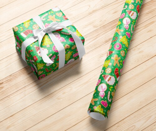 Holiday Home 40 Inch Holiday Treats Gift Wrap Roll Perspective: left