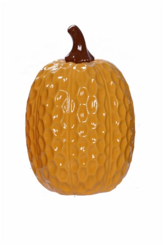 Holiday Home Yellow Ceramic Pumpkin Perspective: left