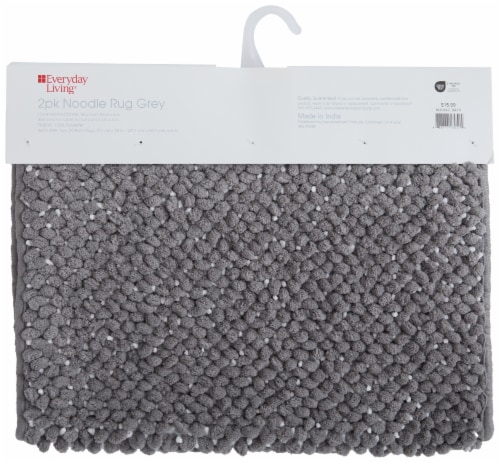 Everyday Living 100% Polyester Noodle Bathmat 2-Pack - Sharkskin Perspective: left