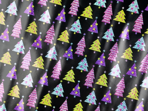 Holiday Home Trees Gift Wrap Perspective: left
