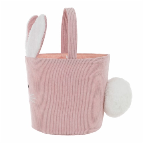 Holiday Home® Easter Corduroy Bunny Basket - Pink Perspective: left