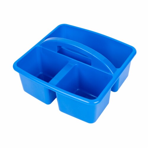 OfficeWorks 3 Compartment Caddy - Blue Perspective: left