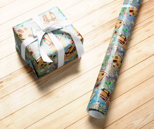 Holiday Home 40 Inch Gingerbread Delight Gift Wrap Perspective: left