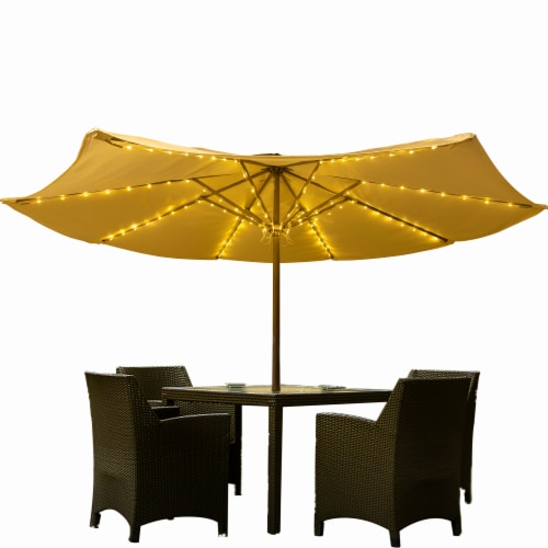 HD Designs Outdoors Solar Micro LED Umbrella Lights - Warm White Perspective: left