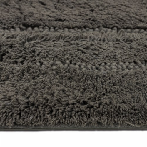Modavari Turkish Bath Mat - Gray Pinstripe Perspective: left
