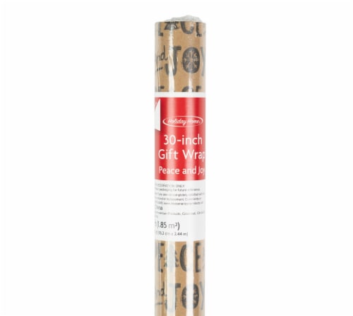 Holiday Home Gift Wrap Roll Peace and Joy Perspective: left