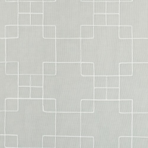 Everyday Living Bosworth Trellis Embroidery Sheer Rod Pocket Window Panel - Gray Perspective: left