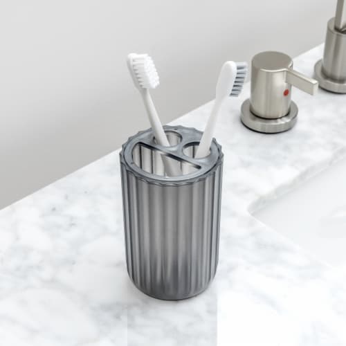 Everyday Living Toothbrush Holder Black Perspective: left