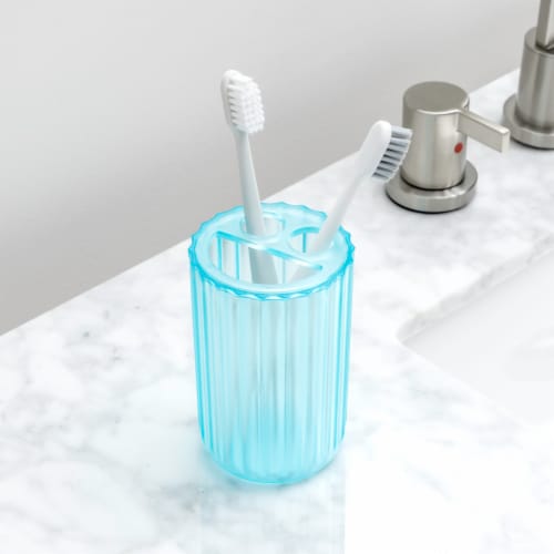Everyday Living Toothbrush Holder Blue Perspective: left