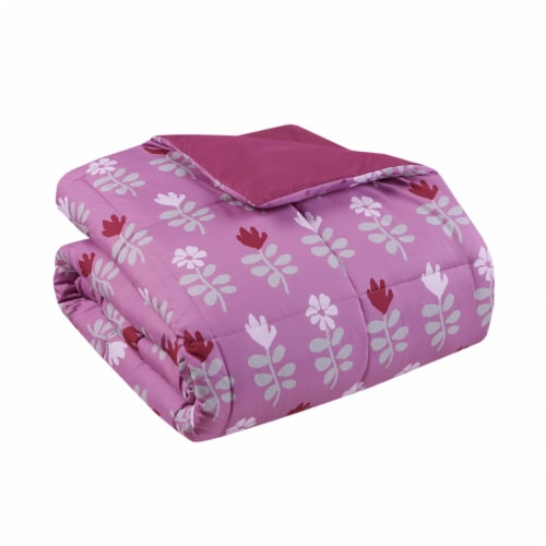 Everyday Living Twin Reversable Down Alternative Comforter - Floral Perspective: left