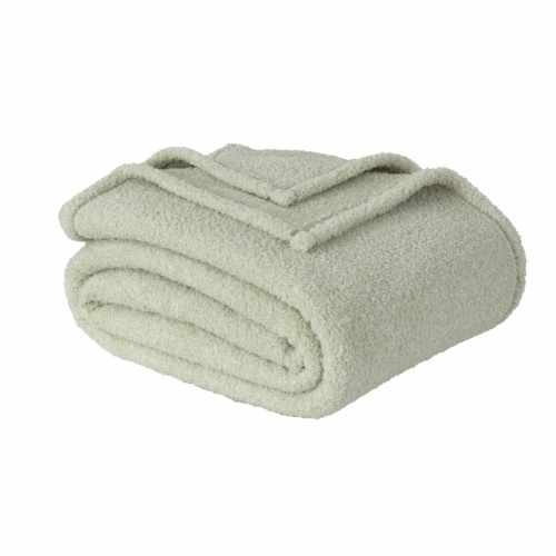 HD Designs® Heathered Cozy Knit Blanket - Green Perspective: left