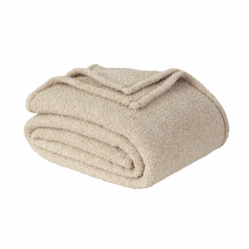 HD Designs® Heathered Cozy Knit Blanket - Tan Perspective: left