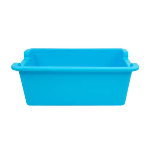 Office Works Plastic Storage Bin - Light Blue Perspective: left