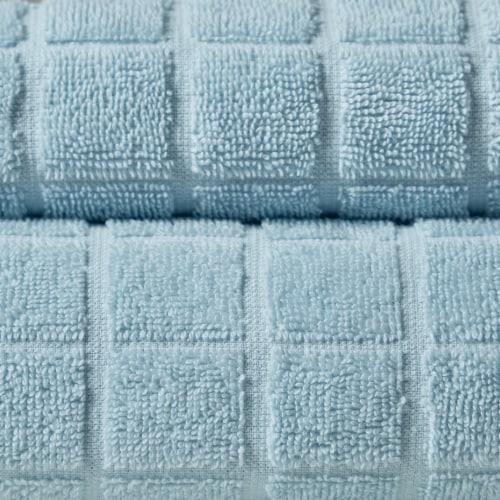 Everyday Living Windowpane Bath Towel - Blue Perspective: left