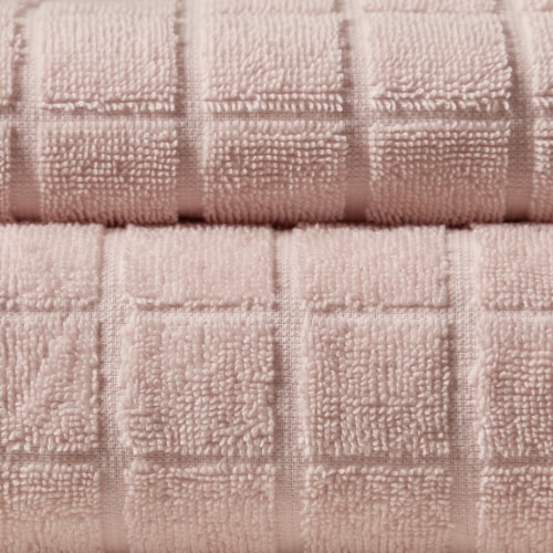 Everyday Living Windowpane Bath Towel - Pink Perspective: left
