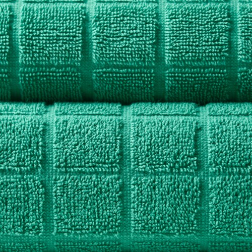 Everyday Living Windowpane Bath Towel - Green Perspective: left