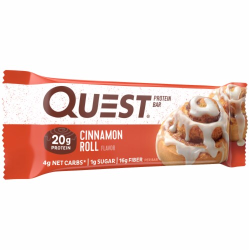 Quest Cinnamon Roll Protein Bars Perspective: left