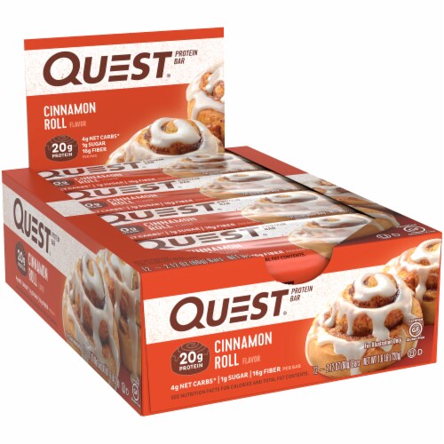 Quest® Cinnamon Roll Protein Bars Perspective: left
