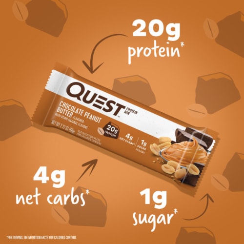 Quest® Gluten-Free Chocolate Peanut Butter Protein Bars Perspective: left