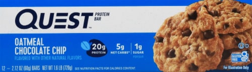 Quest® Oatmeal Chocolate Chip Protein Bars Perspective: left