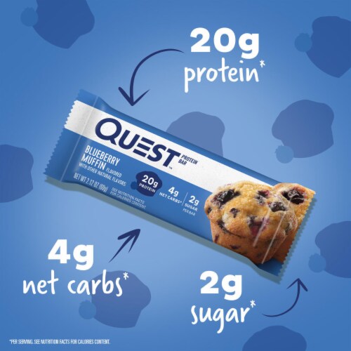 Quest® Blueberry Muffin Flavor Protein Bars Perspective: left