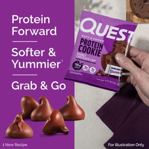 Quest Soft & Chewy Double Chocolate Chip Protein Cookies Perspective: left
