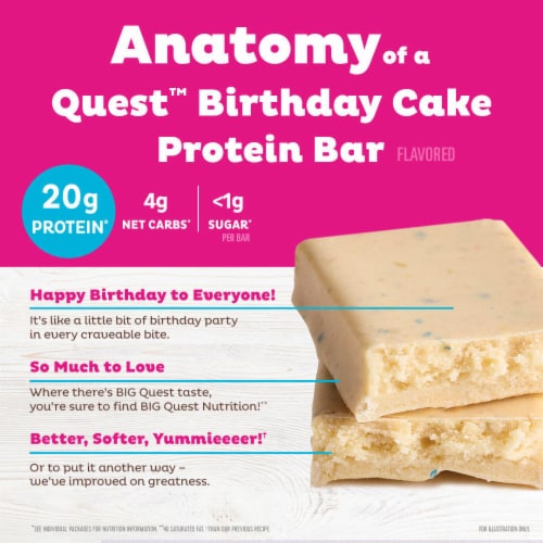 Quest® Birthday Cake Protein Bar Perspective: left