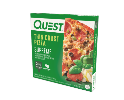 Quest Thin Crust Supreme Frozen Pizza Perspective: left