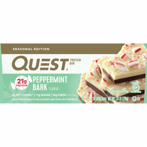 Quest® Peppermint Bark Flavor Protein Bars Perspective: left