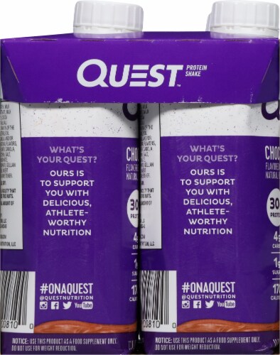 Quest™ Ready to Drink Chocolate Protein Shakes Perspective: left