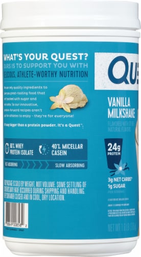 Quest® Vanilla Milkshake Protein Powder Perspective: left