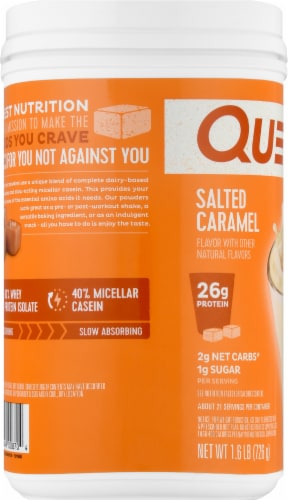 Quest Salted Caramel Protein Powder Perspective: left