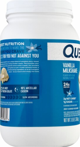 Quest Vanilla Milkshake Protein Powder Perspective: left