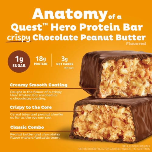 Quest® HERO Protein Chocolate Peanut Butter Protein Bar Perspective: left