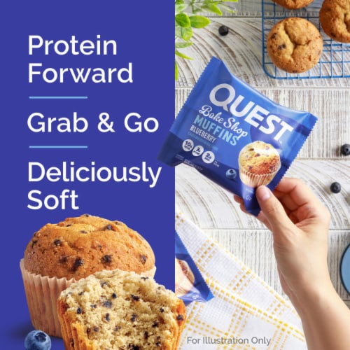 Quest Bake Shop Blueberry Protein Muffins Perspective: left
