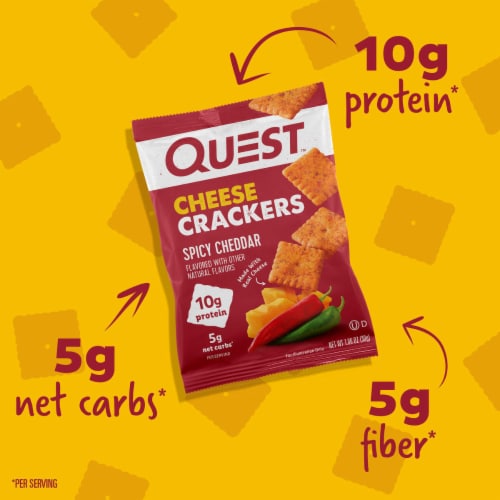 Quest® Spicy Cheddar Cheese Crackers Perspective: left