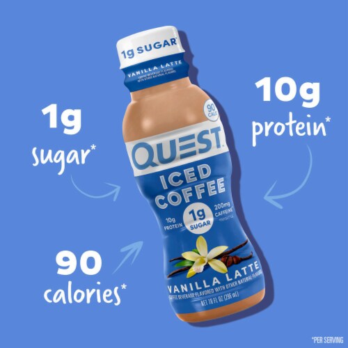 Quest Vanilla Latte Protein Iced Coffee Perspective: left