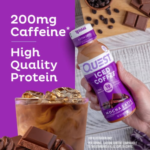 Quest Mocha Latte Iced Coffee 4 - 10 fl oz Bottles Perspective: left