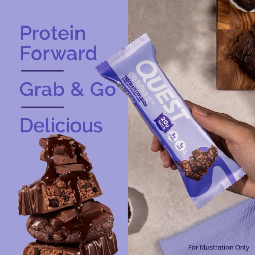 Quest™ Overload Chocolate Explosion Protein Bar Perspective: left