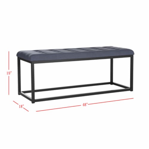 SAFAVIEH Reynolds Bench Navy / Black Perspective: left
