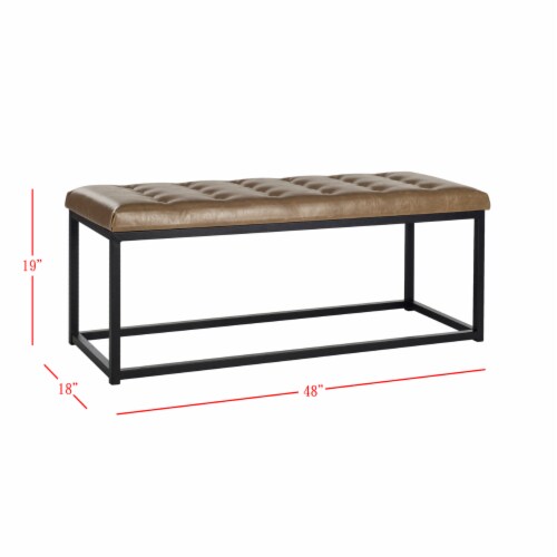 SAFAVIEH Reynolds Bench Tan / Black Perspective: left