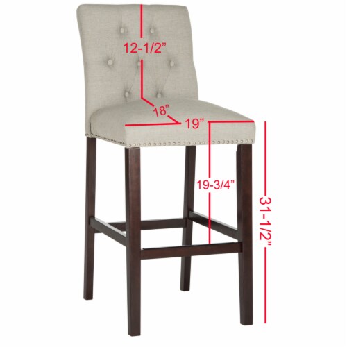 SAFAVIEH Norah Bar Stool Set of 2 Light Grey 48