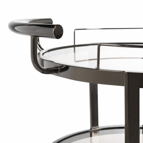 SAFAVIEH Rio 3 Tier Round Bar Cart And Wine Rack Black Nickel Tea 1 unit Mariano s