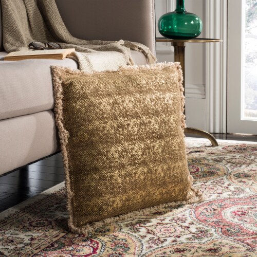 Safavieh Metallic Sponge Pillow - Golden Caramel Perspective: left