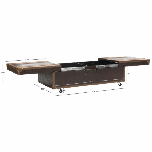 Safavieh zoe coffee table storage trunk with wine rack best sale