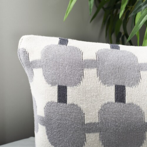 Safavieh Retro Square Pillow - Light Grey Perspective: left