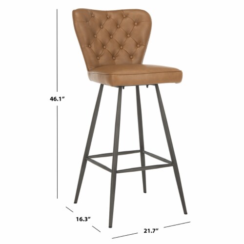 Camel color 2025 leather bar stools
