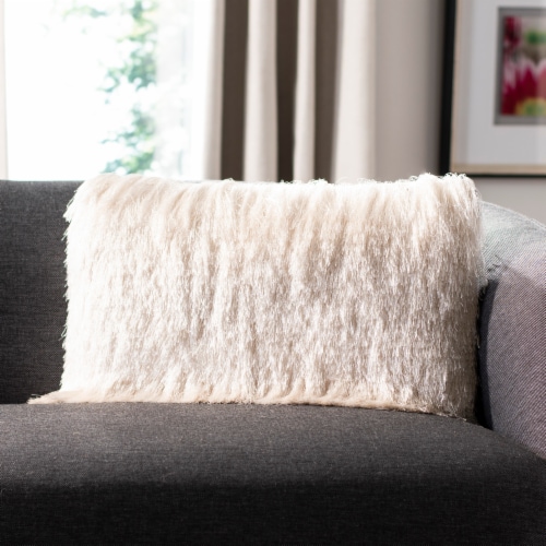 Safavieh Chic Shag Pillow - Ivory Perspective: left