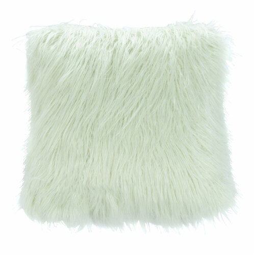 Safavieh Caelie Faux Fur Pillow - Mint Perspective: left