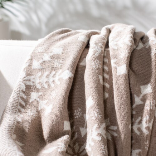 Safavieh Snowflake Throw - Stone Perspective: left